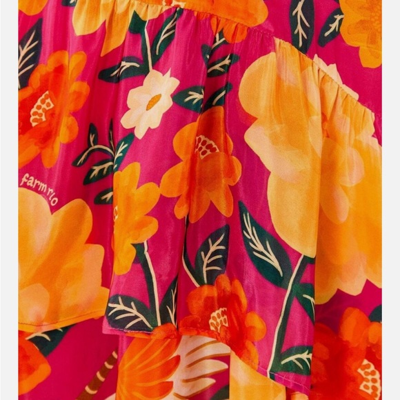 FARM Rio Pink Flowers Tapestry Mini Dress Small - Picture 5 of 11